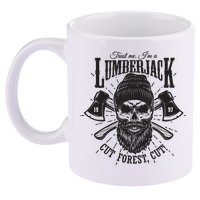 Hipster Lumberjack 11oz C Handle Ceramic Mug