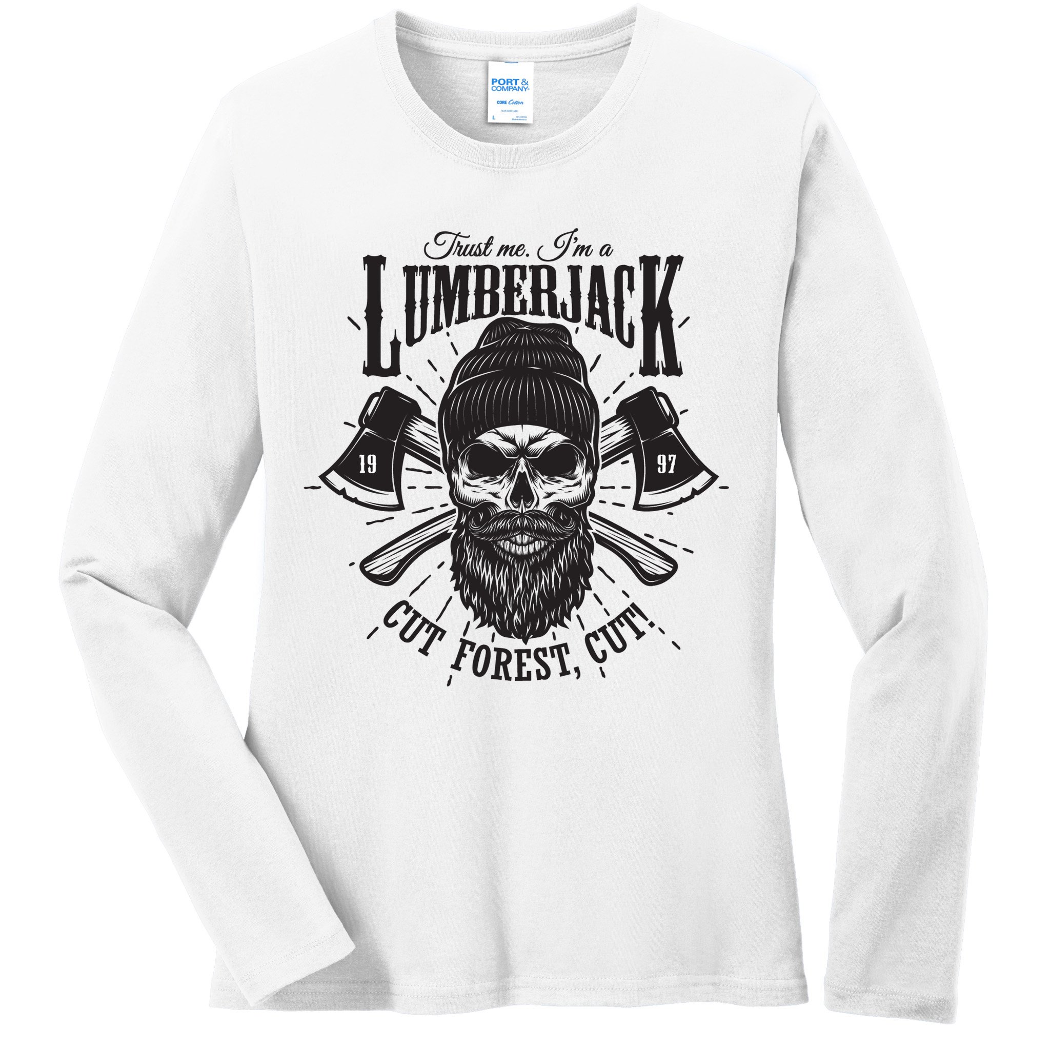 Hipster Lumberjack Ladies Long Sleeve Shirt