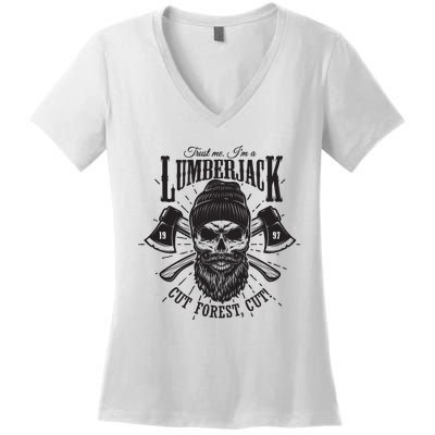 Hipster Lumberjack Women's V-Neck T-Shirt