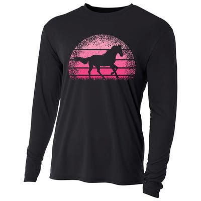 Horse Lover Horseback Riding Cowgirl Western Cooling Performance Long Sleeve Crew