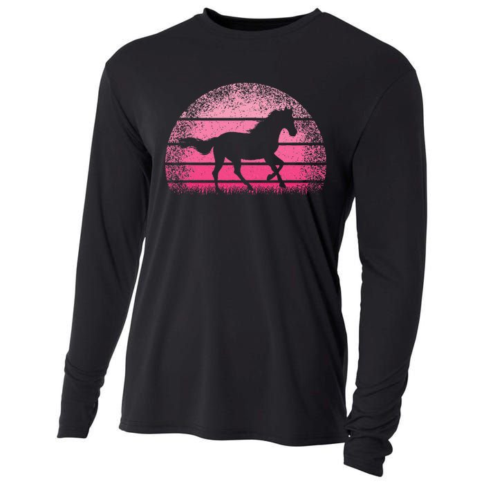 Horse Lover Horseback Riding Cowgirl Western Cooling Performance Long Sleeve Crew