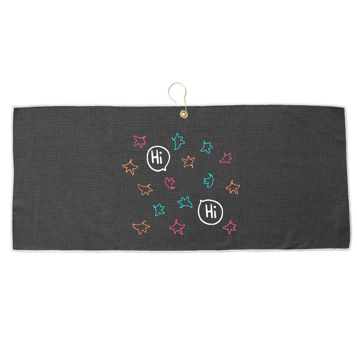 Heartstopper Leaves Hi Hi Nick And Charlie Large Microfiber Waffle Golf Towel