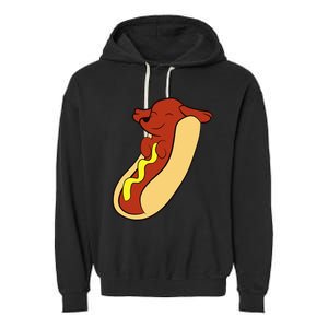 Hotdog Lover Hotdog Dachshund Hot Dog Garment-Dyed Fleece Hoodie