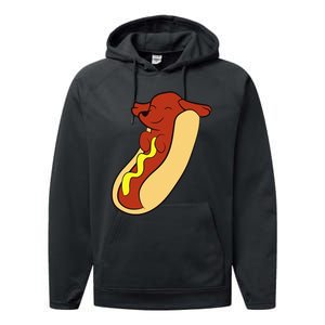 Hotdog Lover Hotdog Dachshund Hot Dog Performance Fleece Hoodie