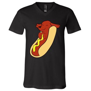 Hotdog Lover Hotdog Dachshund Hot Dog V-Neck T-Shirt