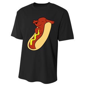 Hotdog Lover Hotdog Dachshund Hot Dog Performance Sprint T-Shirt