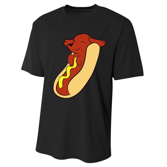 Hotdog Lover Hotdog Dachshund Hot Dog Performance Sprint T-Shirt