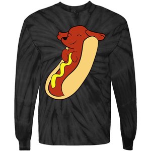 Hotdog Lover Hotdog Dachshund Hot Dog Tie-Dye Long Sleeve Shirt