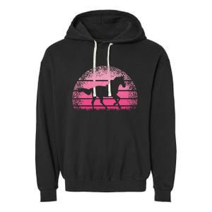 Horse Lover Horseback Riding Cow Pink Western Garment-Dyed Fleece Hoodie