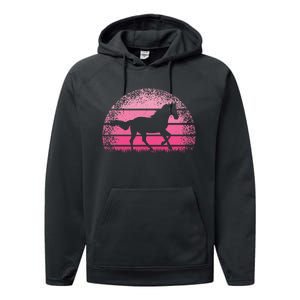 Horse Lover Horseback Riding Cow Pink Western Performance Fleece Hoodie