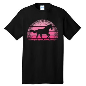 Horse Lover Horseback Riding Cow Pink Western Tall T-Shirt