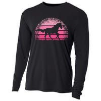 Horse Lover Horseback Riding Cow Pink Western Cooling Performance Long Sleeve Crew