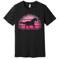 Horse Lover Horseback Riding Cow Pink Western Premium T-Shirt