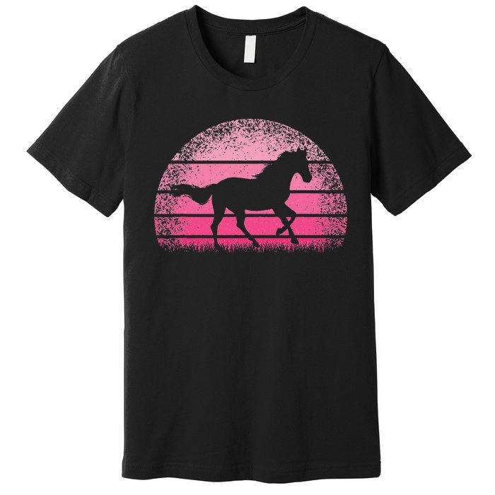 Horse Lover Horseback Riding Cow Pink Western Premium T-Shirt