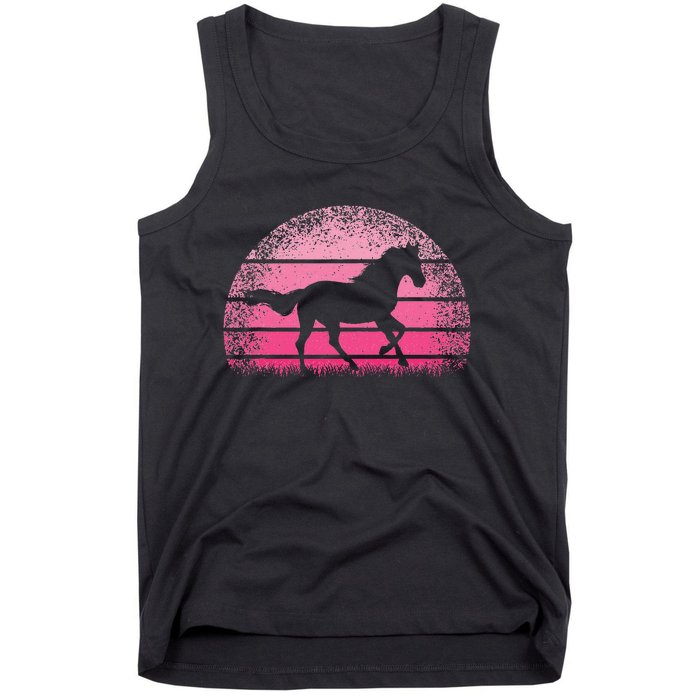 Horse Lover Horseback Riding Cow Pink Western Tank Top