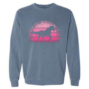 Horse Lover Horseback Riding Cow Pink Western Garment-Dyed Sweatshirt