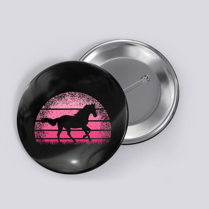 Horse Lover Horseback Riding Cowgirl Pink Western Button