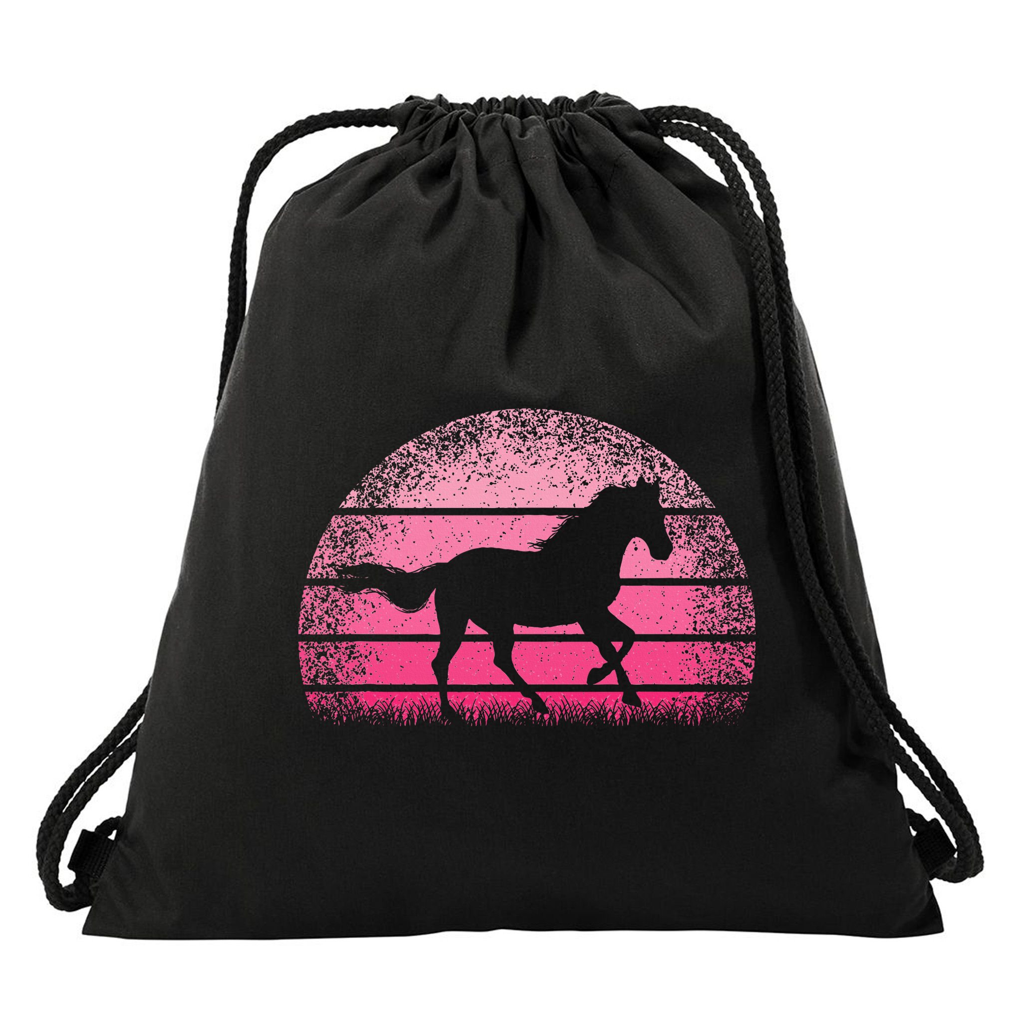 Horse Lover Horseback Riding Cowgirl Pink Western Drawstring Bag