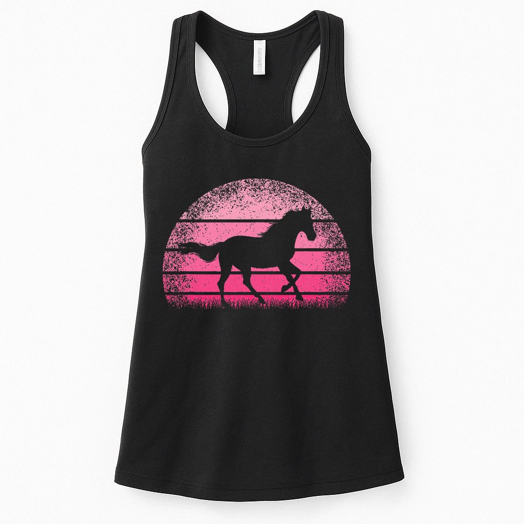 Horse Lover Horseback Riding Cowgirl Pink Western Womens Tank Top