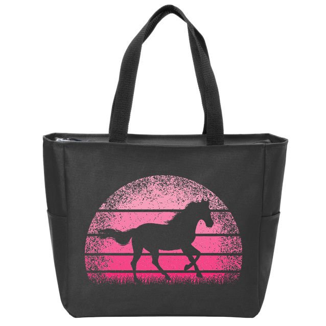 Horse Lover Horseback Riding Cowgirl Pink Western Zip Tote Bag