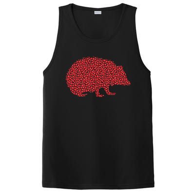 Hedgehog Lover Heart Shape Hedgehog Valentine's Day Funny Gift PosiCharge Competitor Tank