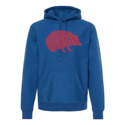 Hedgehog Lover Heart Shape Hedgehog Valentine's Day Funny Gift Premium Hoodie