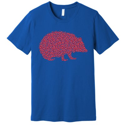 Hedgehog Lover Heart Shape Hedgehog Valentine's Day Funny Gift Premium T-Shirt