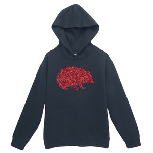 Hedgehog Lover Heart Shape Hedgehog Valentine's Day Funny Gift Urban Pullover Hoodie