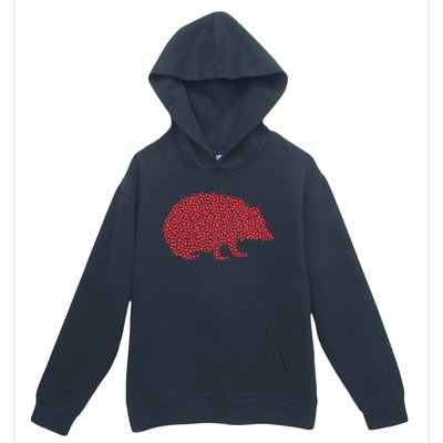 Hedgehog Lover Heart Shape Hedgehog Valentine's Day Funny Gift Urban Pullover Hoodie