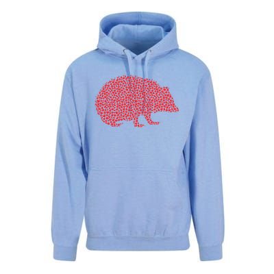 Hedgehog Lover Heart Shape Hedgehog Valentine's Day Funny Gift Unisex Surf Hoodie