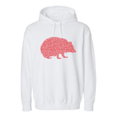 Hedgehog Lover Heart Shape Hedgehog Valentine's Day Funny Gift Garment-Dyed Fleece Hoodie