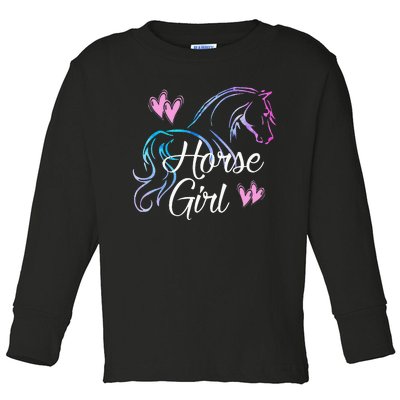 HORSE Love Horses Riding Rider Toddler Long Sleeve Shirt