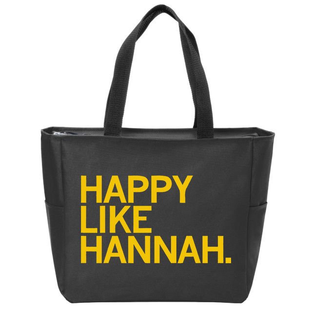Happy Like Hannah Zip Tote Bag