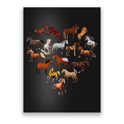 Horse Love Heart Equestrian Horse Rider Lover Poster