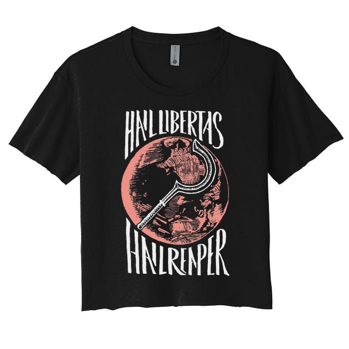 Hail Libertas Hail Reaper Red Howler Women's Crop Top Tee