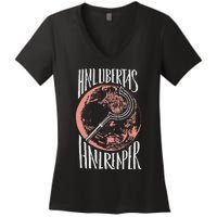 Hail Libertas Hail Reaper Red Howler Women's V-Neck T-Shirt