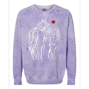 Horse Lover Horseback Riding Cute Gift Colorblast Crewneck Sweatshirt