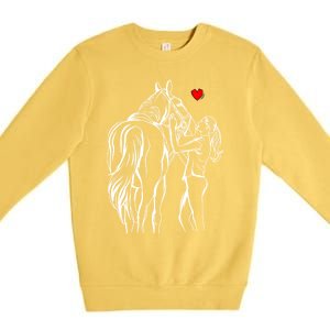 Horse Lover Horseback Riding Cute Gift Premium Crewneck Sweatshirt