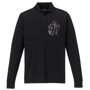 Horse Lover Horseback Riding Cute Gift Performance Long Sleeve Polo