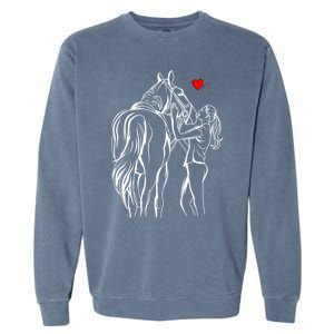 Horse Lover Horseback Riding Cute Gift Garment-Dyed Sweatshirt