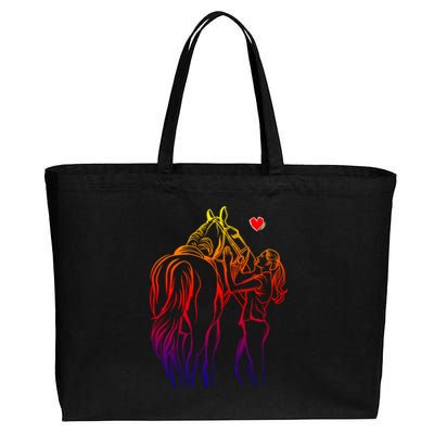 Horse Lover Horseback Riding Gift Cotton Canvas Jumbo Tote