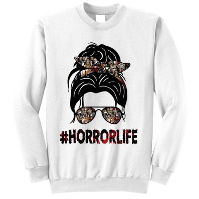 Horror Life Halloween Lover Hair Bun Sweatshirt