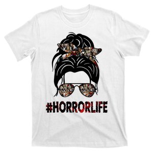 Horror Life Halloween Lover Hair Bun T-Shirt