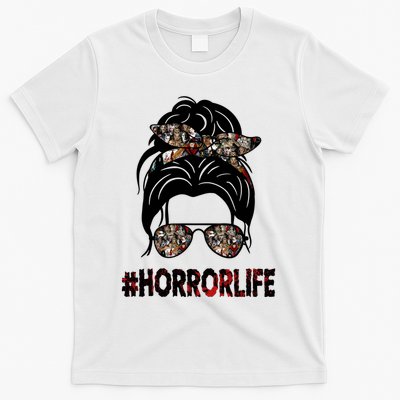 Horror Life Halloween Lover Hair Bun T-Shirt