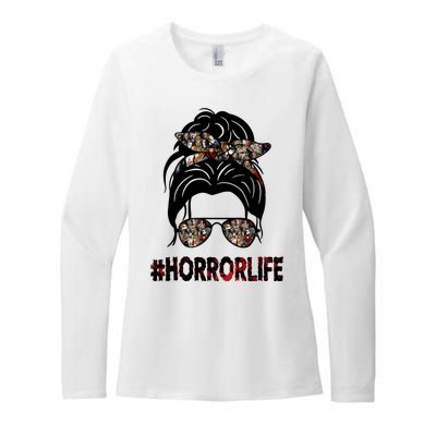 Horror Life Halloween Lover Hair Bun Womens CVC Long Sleeve Shirt