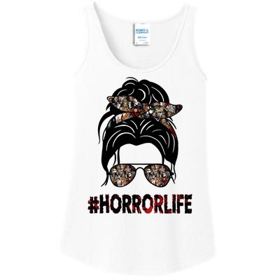 Horror Life Halloween Lover Hair Bun Ladies Essential Tank