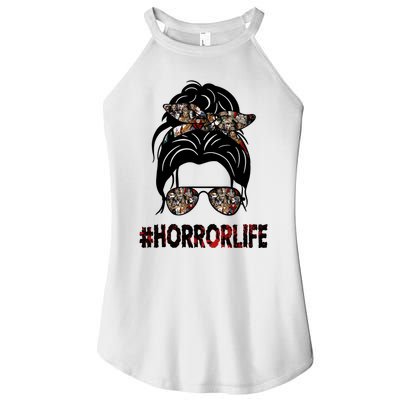 Horror Life Halloween Lover Hair Bun Women's Perfect Tri Rocker Tank