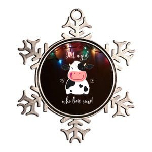 Happy Little Holstein Just A Girl Who Loves Cows Gift Metallic Star Ornament