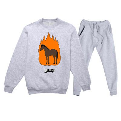 Hivemindtv Livemind Horse Premium Crewneck Sweatsuit Set