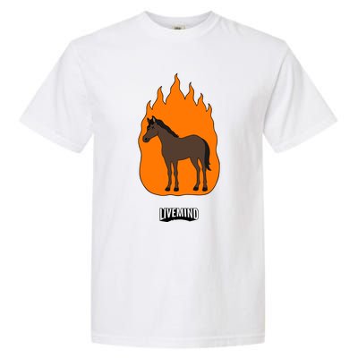 Hivemindtv Livemind Horse Garment-Dyed Heavyweight T-Shirt